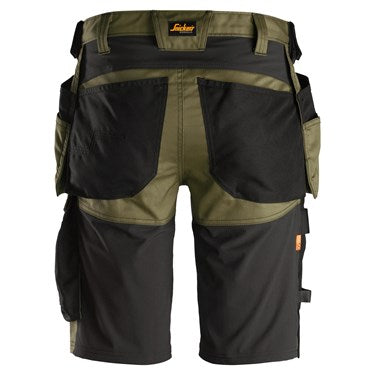 Snickers U6141 AllroundWork Shorts | Stretch Panels | Holster Pockets | Khaki Green