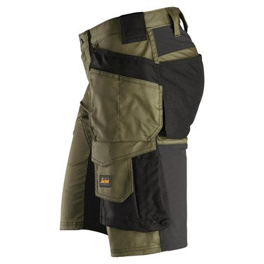 Snickers U6141 AllroundWork Shorts | Stretch Panels | Holster Pockets | Khaki Green