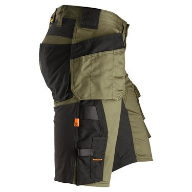 Snickers U6141 AllroundWork Shorts | Stretch Panels | Holster Pockets | Khaki Green