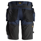 Rear view of Snickers U6141 shorts showing 4-way stretch panels for mobility