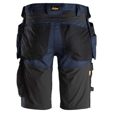 Rear view of Snickers U6141 shorts showing 4-way stretch panels for mobility
