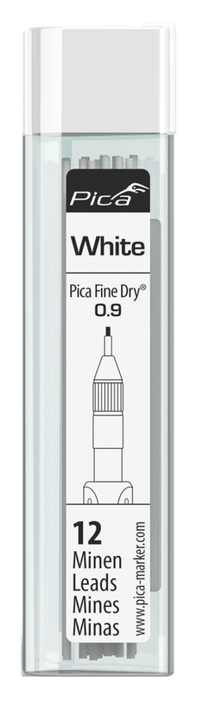 Pica Fine-Dry Refill Leads 12/Pack | 0.9mm | White