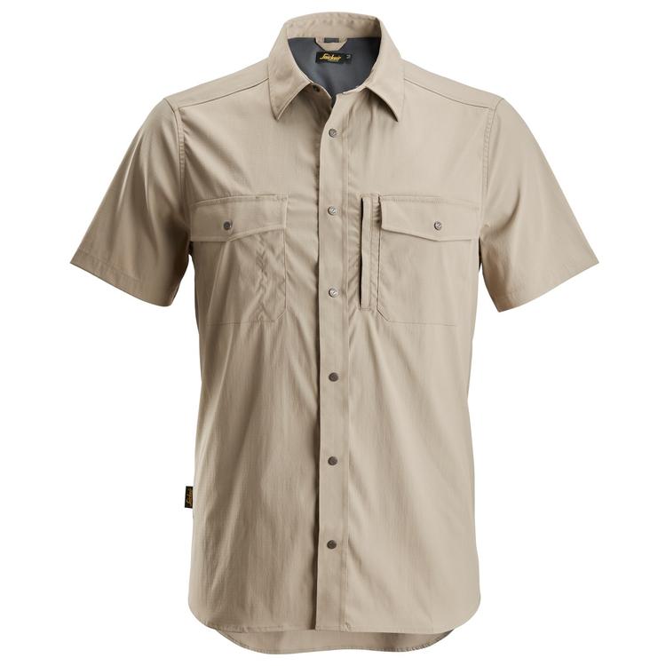Snickers 8520 LiteWork Stretch Wicking Short Sleeve Shirt | Khaki