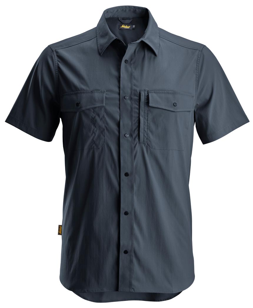 Snickers 8520 LiteWork Stretch Wicking Short Sleeve Shirt | Navy