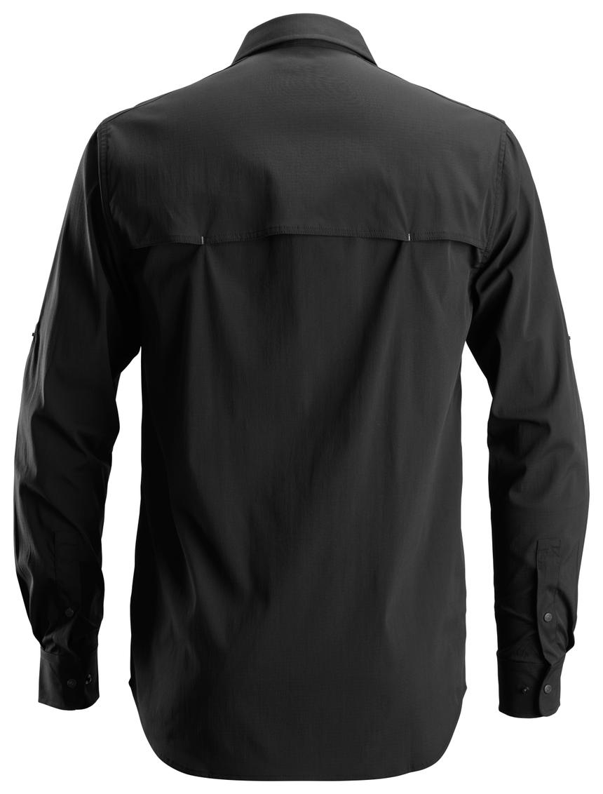 Snickers 8521 LiteWork Stretch Wicking Long Sleeve Shirt | Black