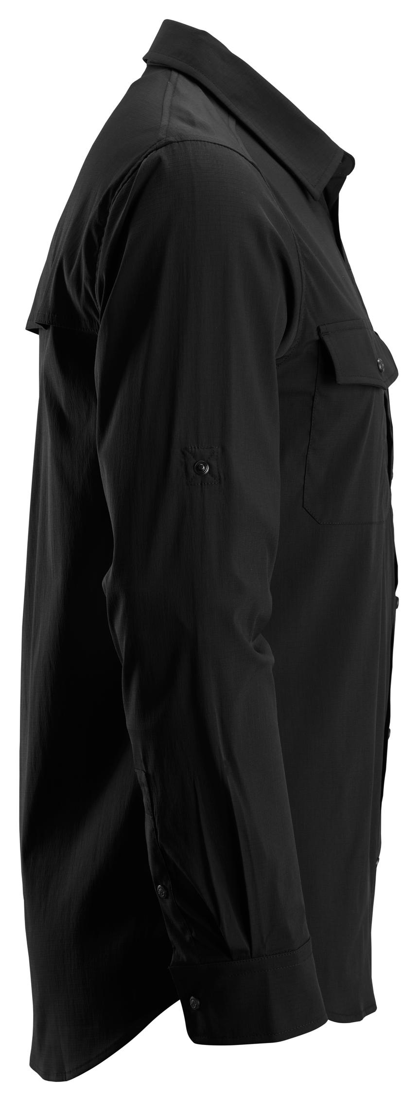 Snickers 8521 LiteWork Stretch Wicking Long Sleeve Shirt | Black