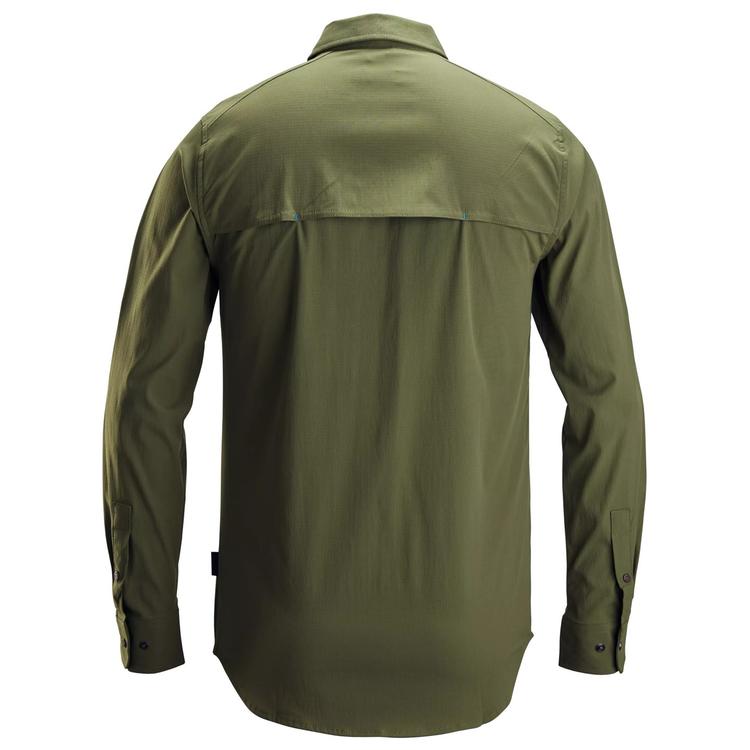 Snickers 8521 LiteWork Stretch Wicking Long Sleeve Shirt | Khaki Green