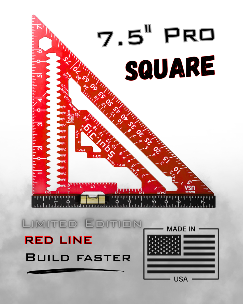 Squi.Jig 7.5 Inch Limited Edition Fusion Pro Rafter Square | Red Line