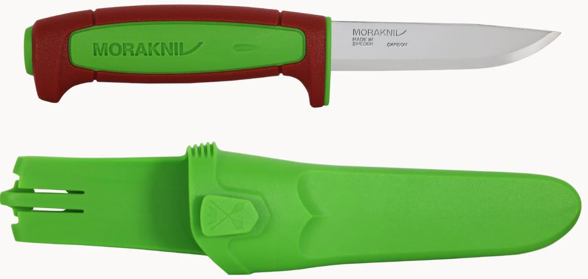 Morakniv Basic 511 Carbon Steel Knife | Green/Dala Red