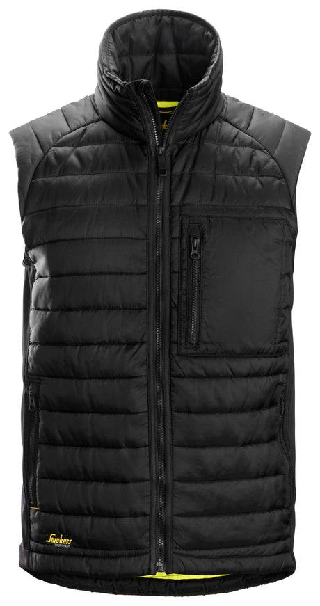 Front view of Snickers U4512 AllroundWork 37.5 Insulator Vest in a streamlined fit