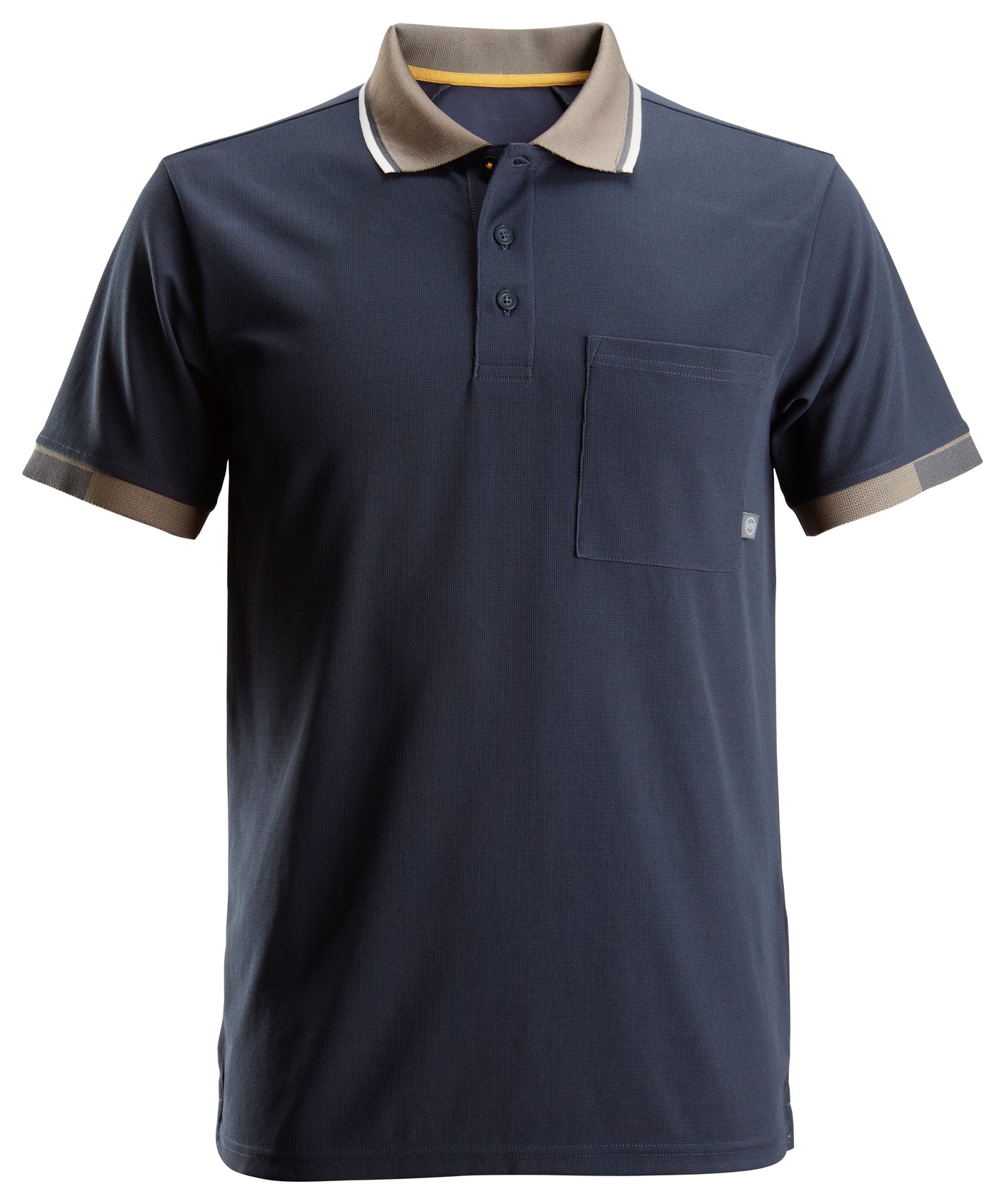 Front view of Snickers U2724 AllroundWork 37.5 cooling polo shirt in black