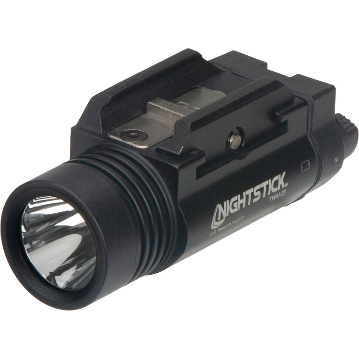 Nightstick Full Size Handgun Light w/programmable Strobe & Battery Safe Mode | 2 CR123 | Black