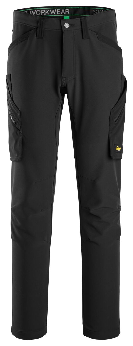 Snickers U6873 FlexiWork 4-Way Stretch Pants without Knee Pockets | Black