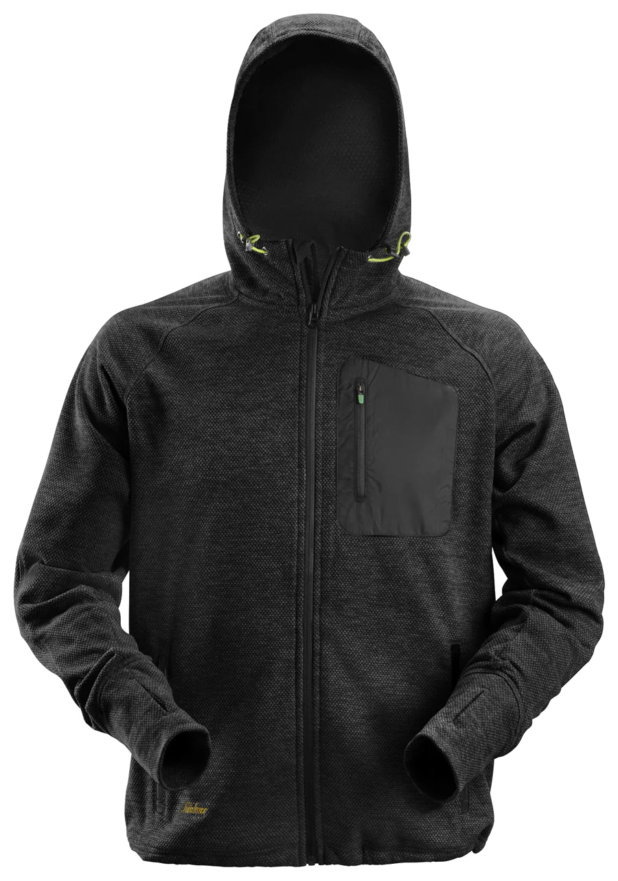 Snickers Workwear U8041 FlexiWork Fleece Hoodie | Black