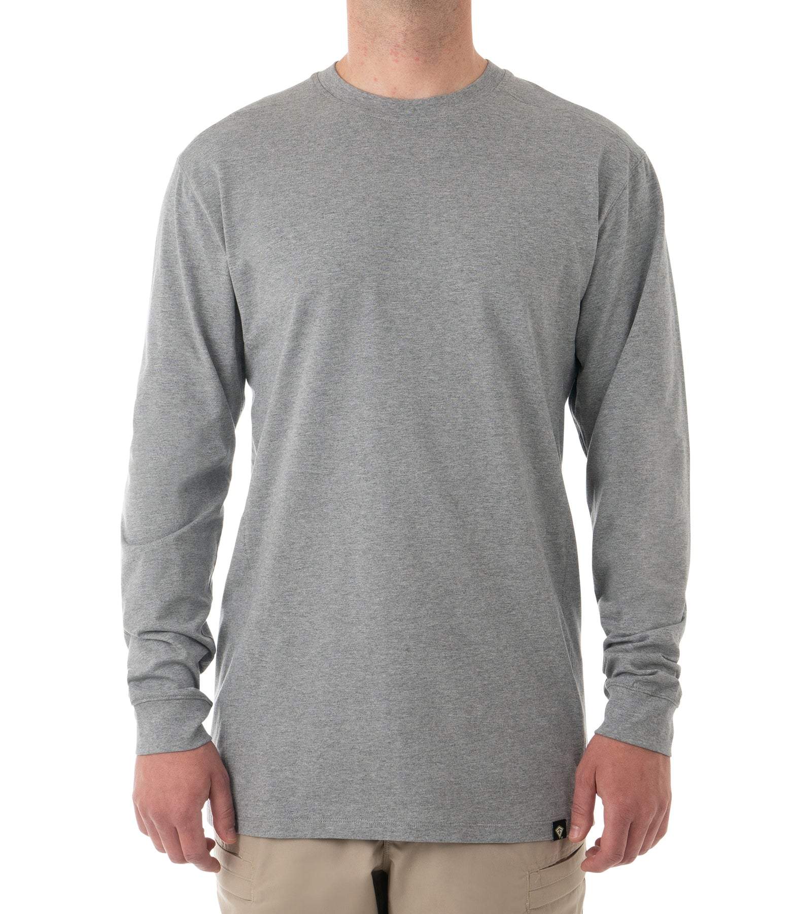 First Tactical Men's 111505 Tactix Cotton L/S T-Shirt | Heather Gray