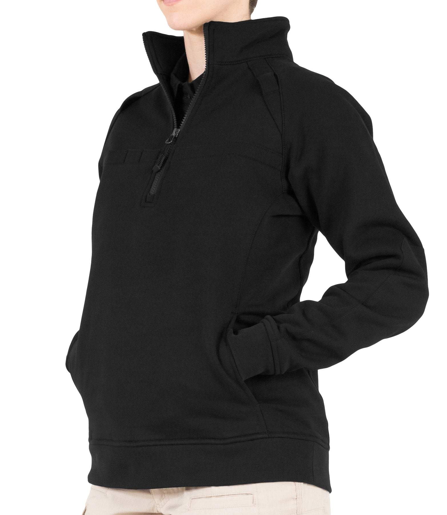 First Tactical 128507 Women's Ctn Job Shirt 1/4 Zip | Black