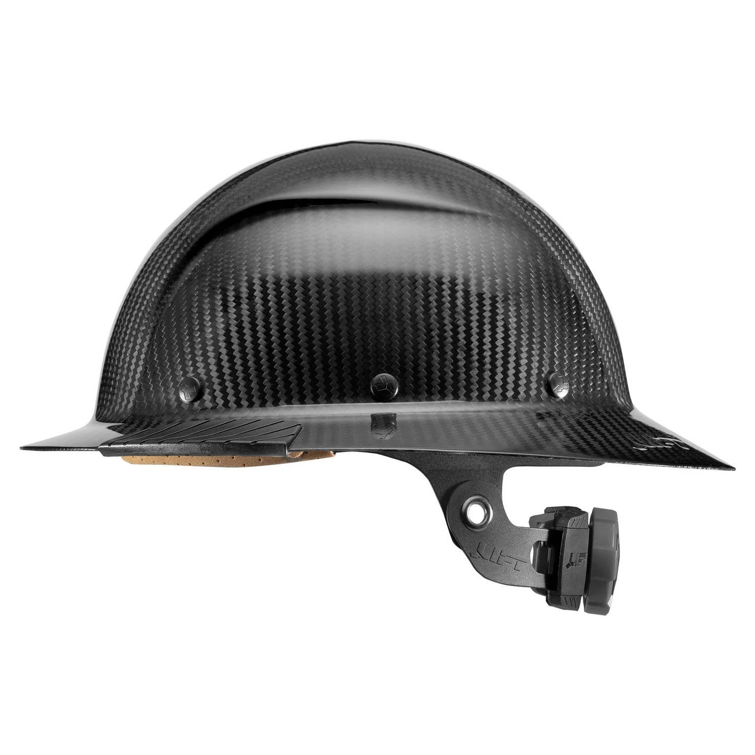 LIFT Safety DAX Carbon Fiber Full Brim Hard Hat featuring a hand-laid reinforced resin shell