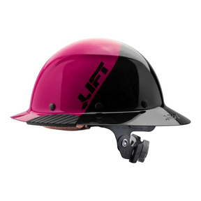 Front view of the Lift Safety DAX FIFTY50 fiber resin hard hat in Desert Camo with full brim