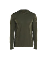 Front view of Blaklader 3516 Performance Hoodie in jacquard knit fabric with UPF 50+ sun protection.