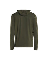Back view of Blaklader 3516 Performance Hoodie highlighting integrated reflective tape for high visibility.