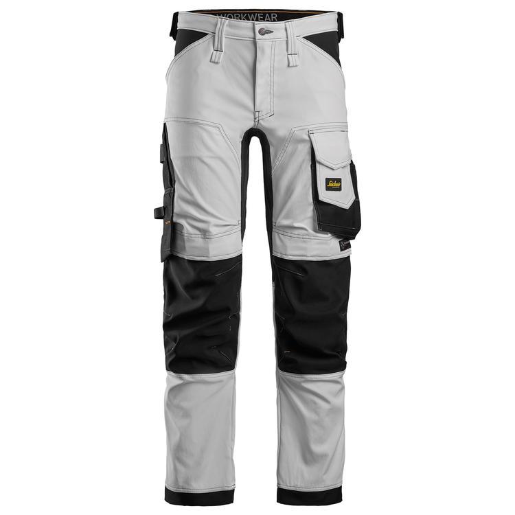 Snickers Workwear 6341 AllroundWork Stretch Trousers | White/Black