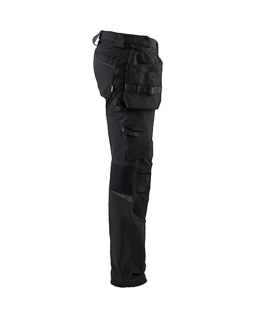 Blaklader 1622 4-Way Stretch Pants with Detachable Utility Pockets - Black/Orange