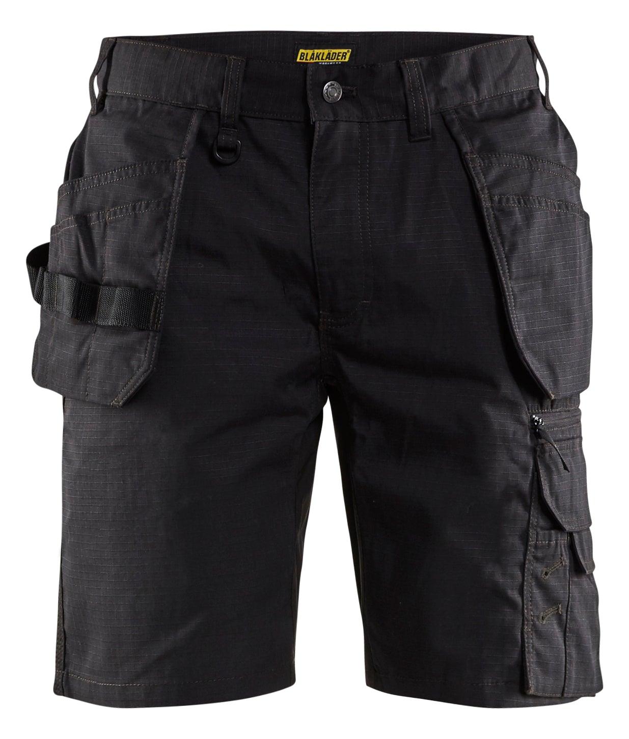Blaklader 1637 7oz Rip Stop Shorts with Utility Pockets - Black - Trusted Gear Company LLC
