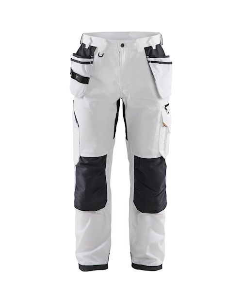 Blaklader 1691 7oz Rip Stop Pants with Stretch and Utility Pockets - White/Dark Grey