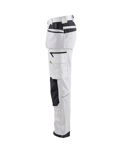 Blaklader 1691 7oz Rip Stop Pants with Stretch and Utility Pockets - White/Dark Grey