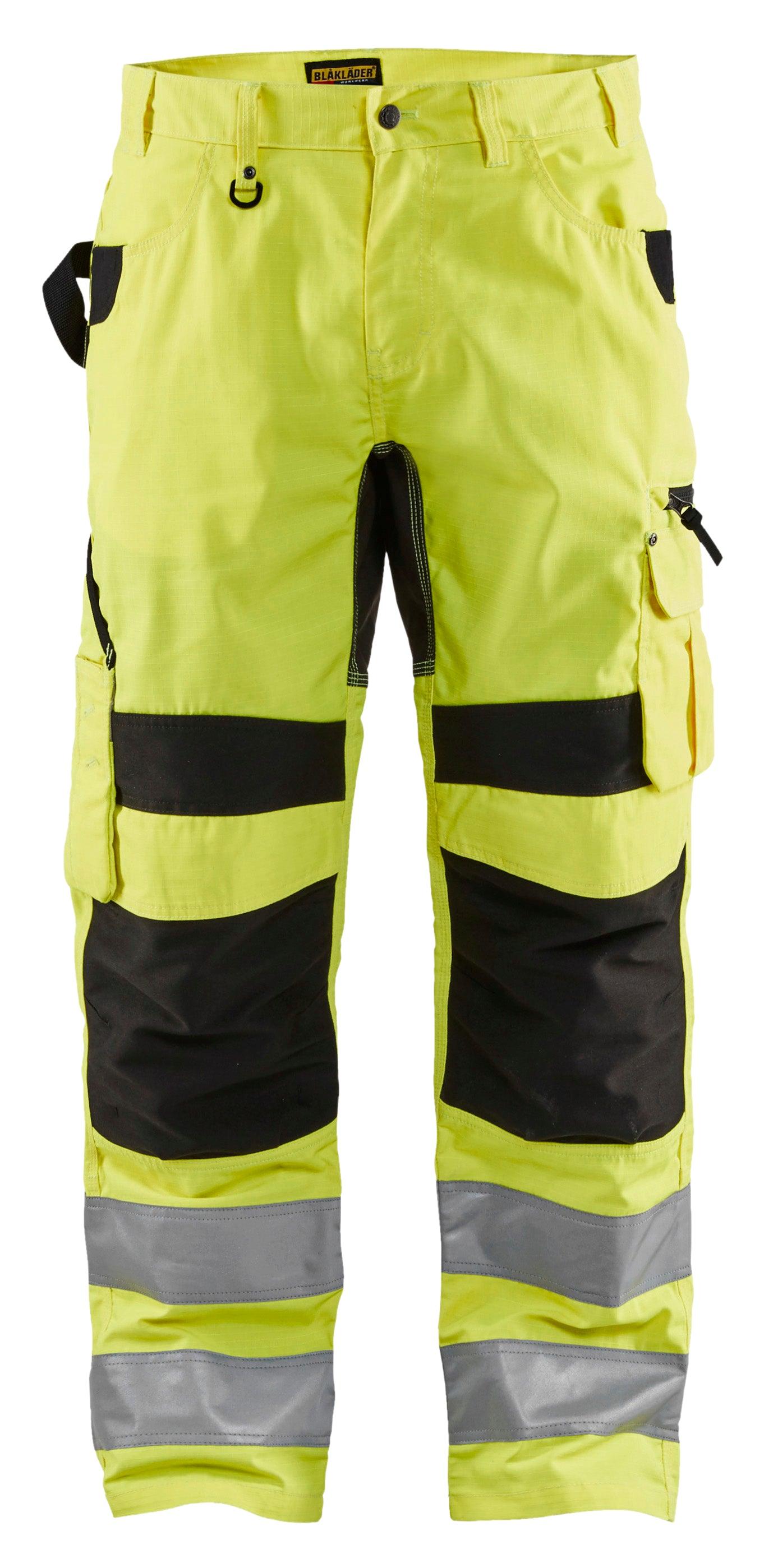 Blaklader 1699 7oz Hi-Vis Rip Stop Pants - Yellow Hi-Vis/Black