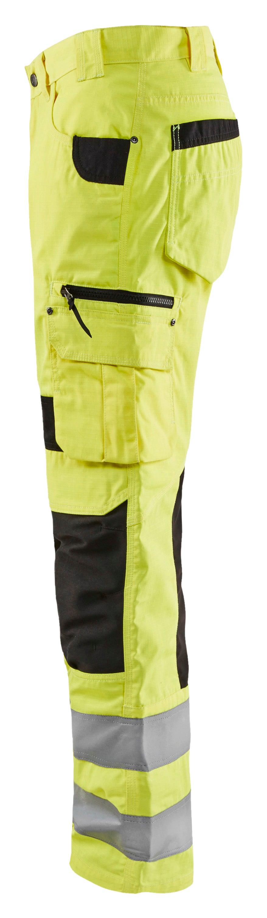 Blaklader 1699 7oz Hi-Vis Rip Stop Pants - Yellow Hi-Vis/Black