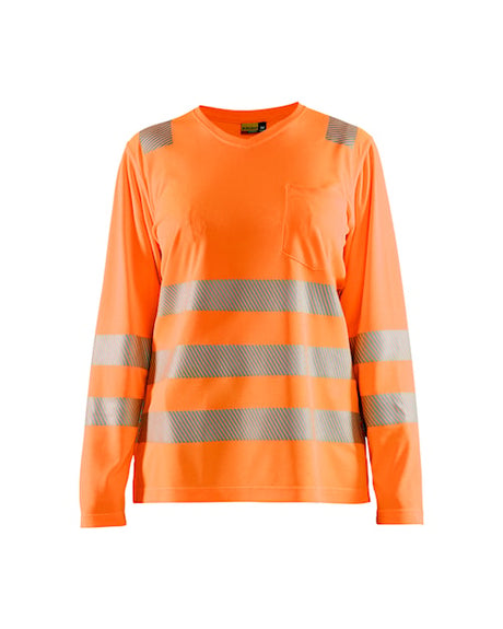 Blaklader 3497 Women's Hi-Vis UV Anti-Odor Long Sleeve T-Shirt - Orange Hi-Vis - Trusted Gear Company LLC
