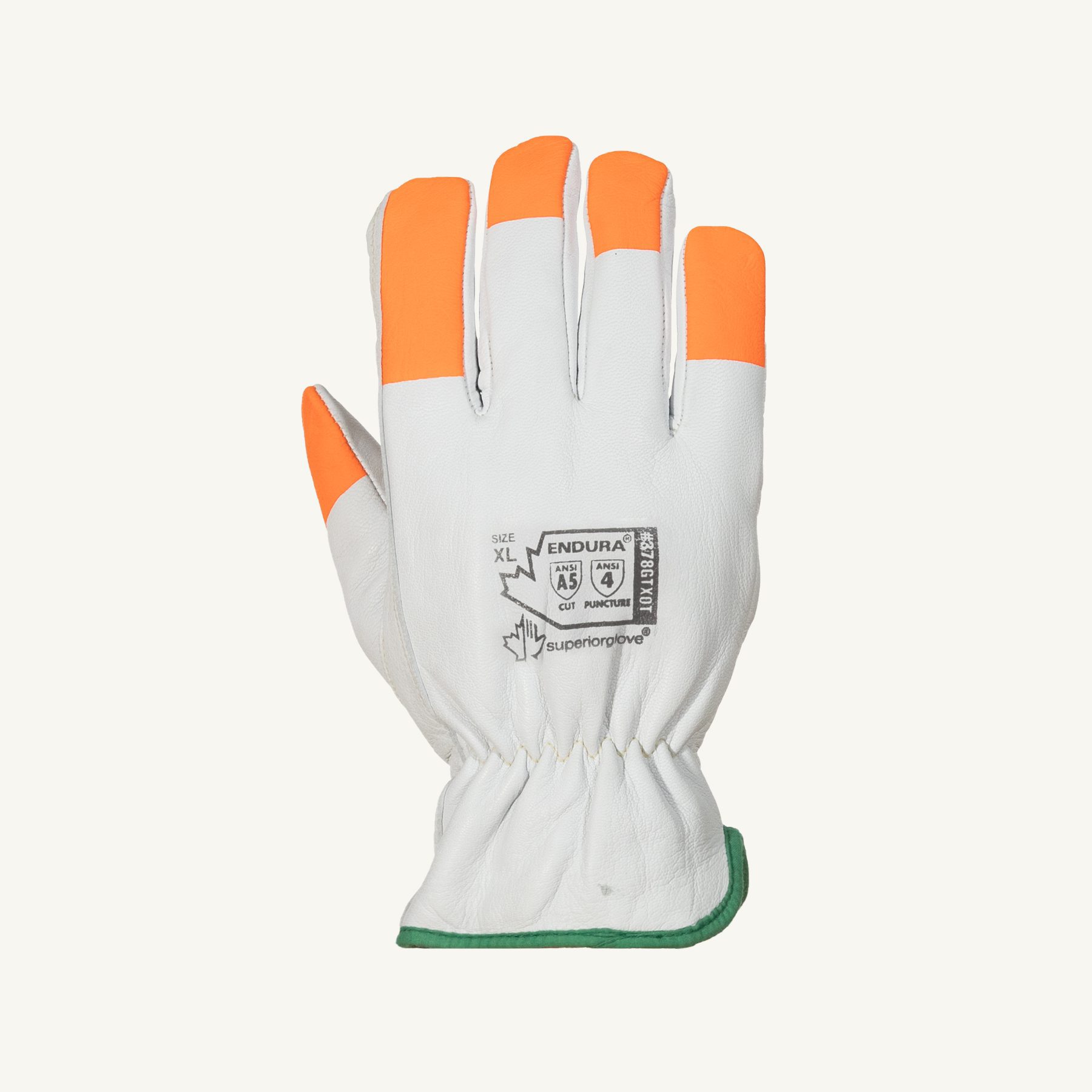 Superior Endura Goat-Grain Driver Gloves with Hi-Vis Orange Finger Tips - Trusted Gear Company LLC