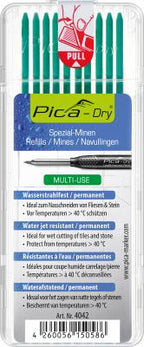 Pica-Dry water resistant refill leads in a protective 10-piece plastic box