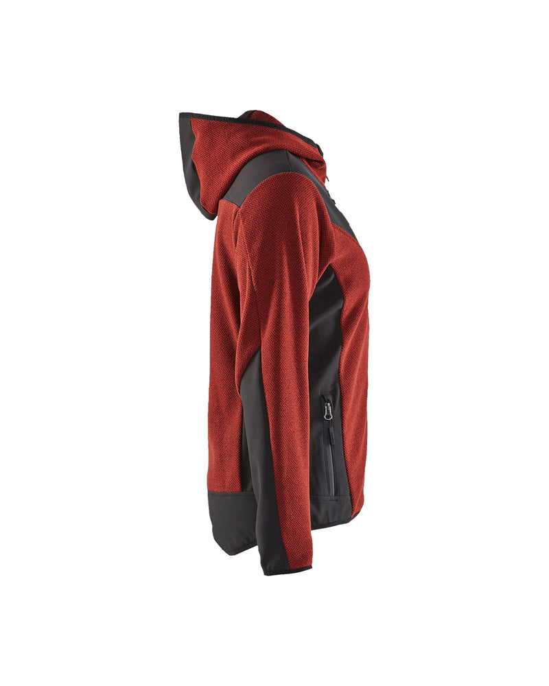 Blaklader 4741 Women's Knitted Fleece Jacket - Burned Red/Black