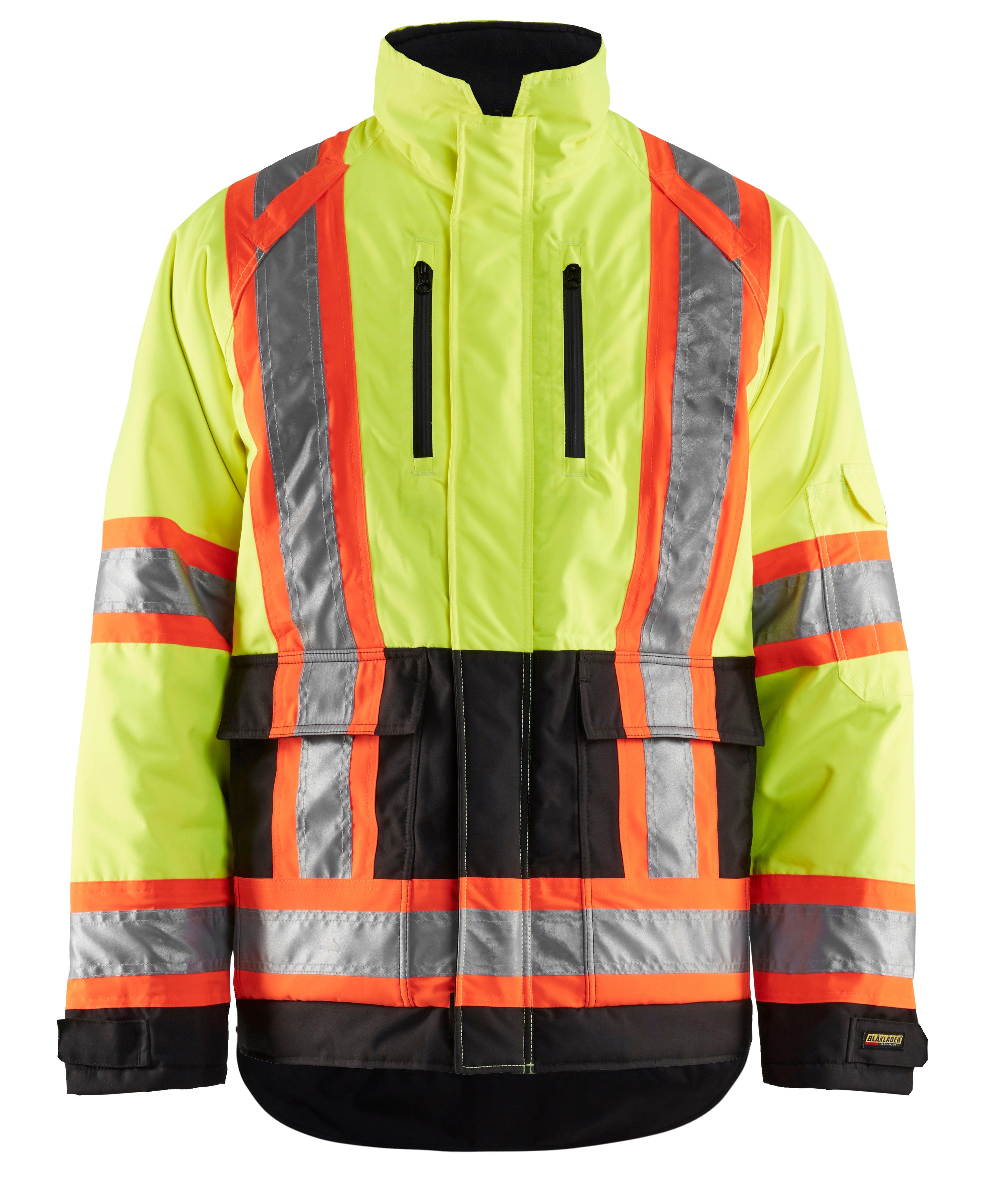 Blaklader 4928 Hi-Vis Waterproof Winter Lined Jacket - Yellow Hi-Vis/Black - Trusted Gear Company LLC