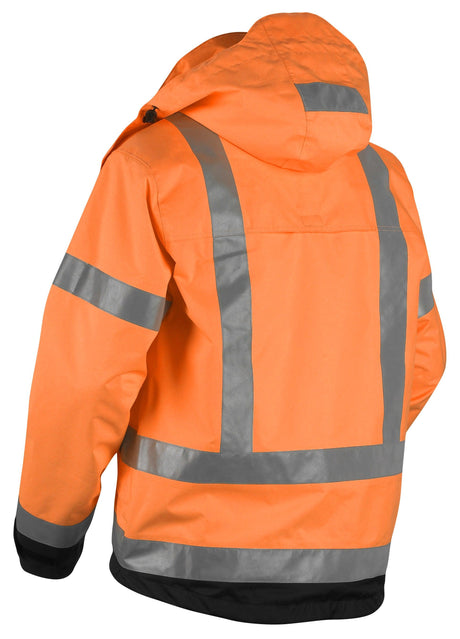 Blaklader 4937 Hi-Vis Waterproof Shell Jacket - Orange Hi-Vis/Black - Trusted Gear Company LLC