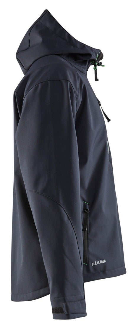 Blaklader 4939 Hooded Water-Resistant Pro Softshell - Dark Navy/Green - Trusted Gear Company LLC