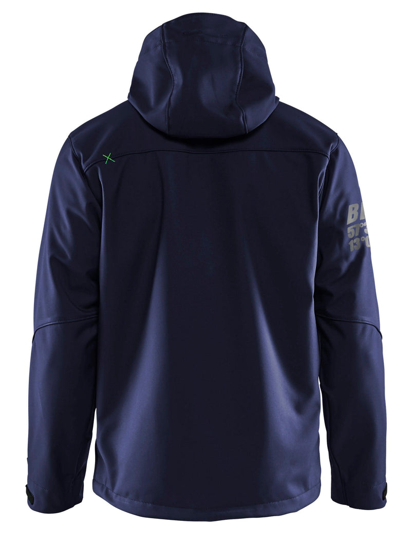 Blaklader 4939 Hooded Water-Resistant Pro Softshell - Navy Blue/Green - Trusted Gear Company LLC