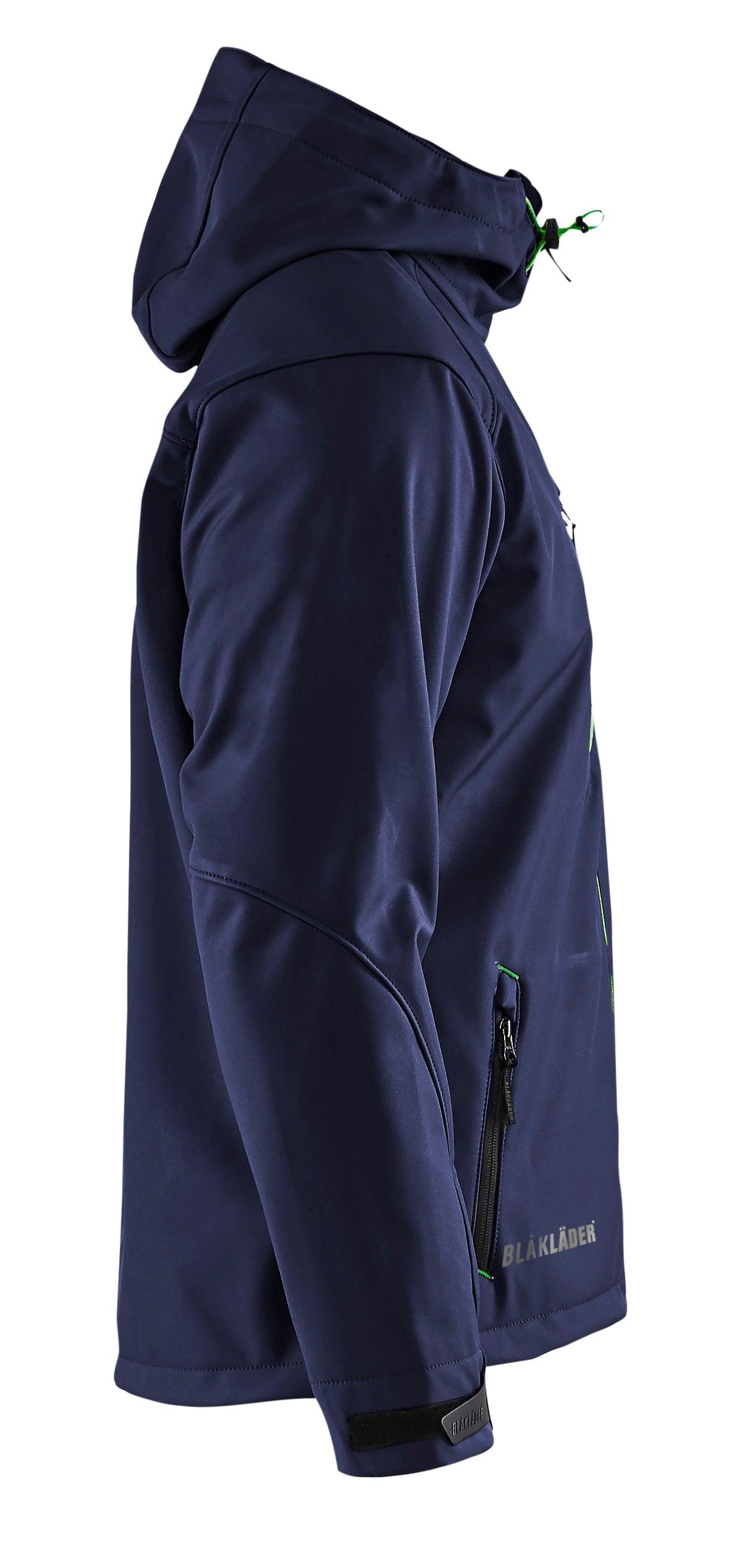 Blaklader 4939 Hooded Water-Resistant Pro Softshell - Navy Blue/Green - Trusted Gear Company LLC
