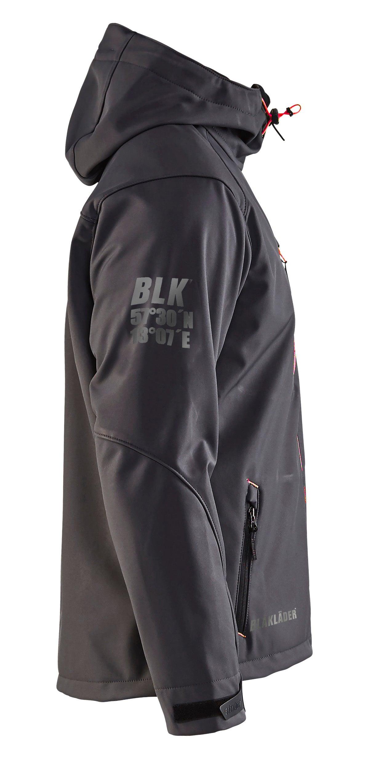 Blaklader 4939 Hooded Water-Resistant Pro Softshell - Dark Grey/Red - Trusted Gear Company LLC