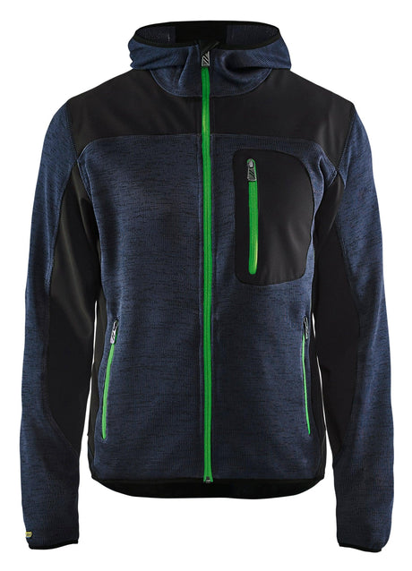 Blaklader 4940 Knitted Hoodie Jacket - Dark Navy/Green - Trusted Gear Company LLC