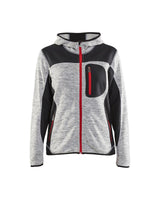 Blaklader 4976 Women's Knitted Hoodie Jacket - Grey Melange/Black/Red - Trusted Gear Company LLC