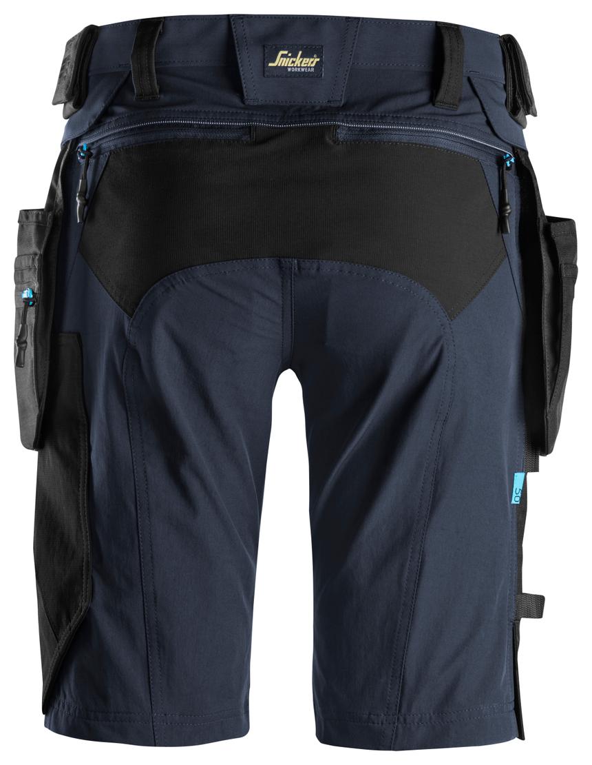 Snickers Workwear 6108 LiteWork Stretch Shorts + Detachable Holster Pockets - Navy/Black