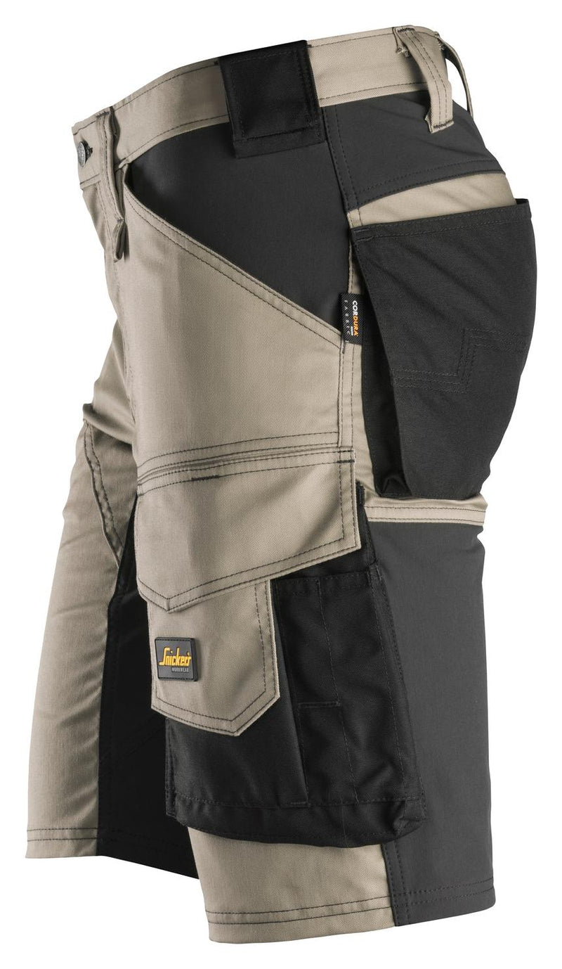 Snickers Workwear 6143 AllroundWork Stretch Shorts - Khaki/Black