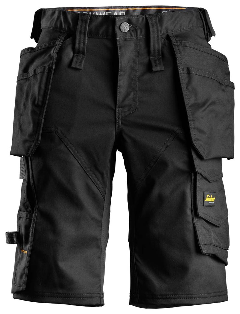 Snickers Workwear 6147 AllroundWork Women's Stretch Shorts + Holster Pockets - Black/Black