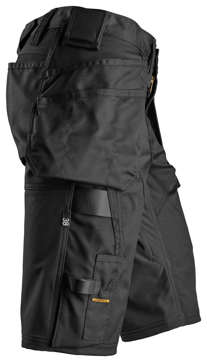 Snickers Workwear 6147 AllroundWork Women's Stretch Shorts + Holster Pockets - Black/Black