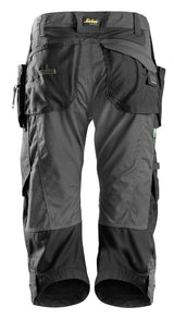 Snickers Workwear 6905 FlexiWork Ripstop Pirate Trousers + Holster Pockets - Steel Grey/Black
