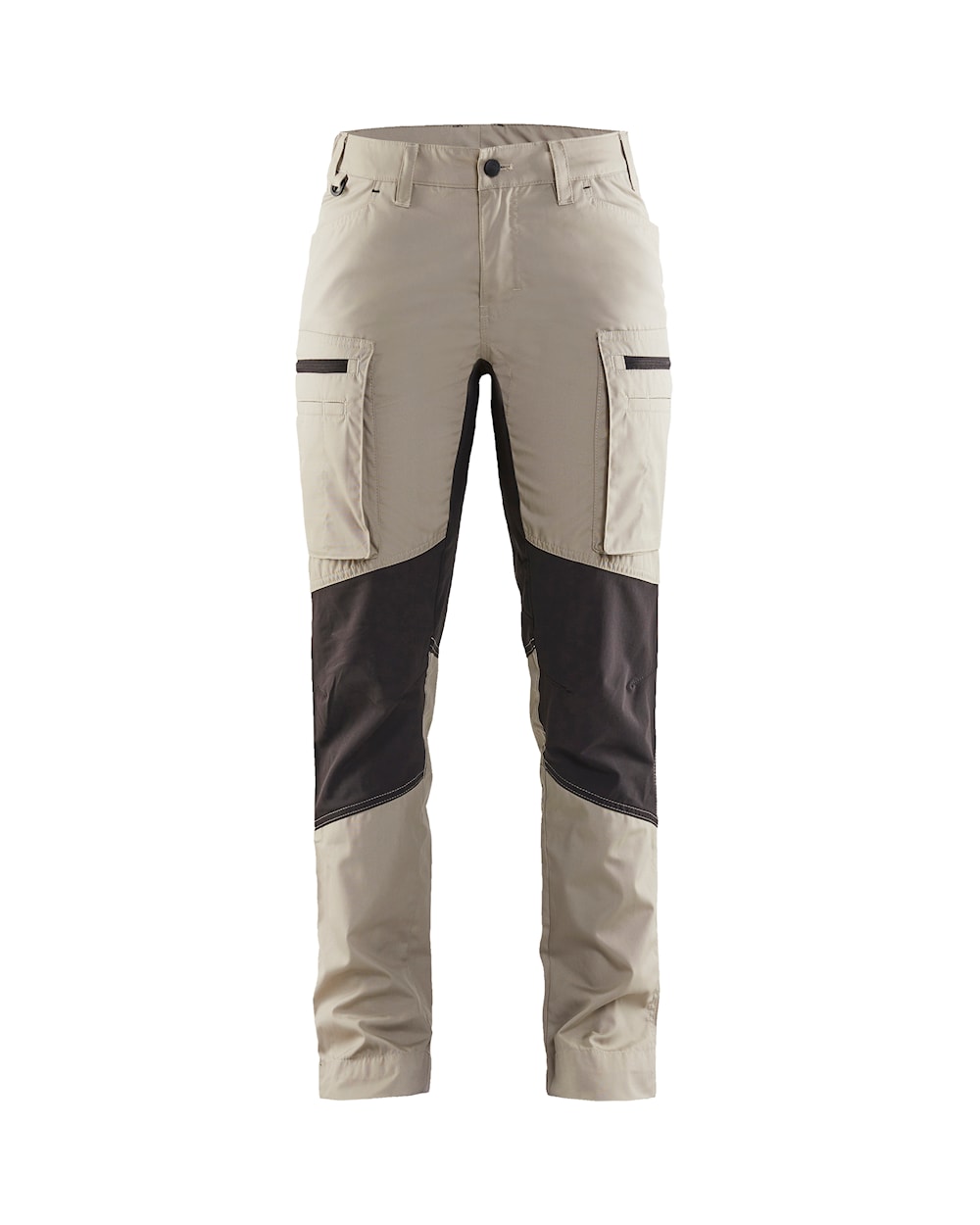 Front view of Blaklader 7153 Women's Stretch Panel Service Pants in a narrow ergonomic fit with elastic waist.