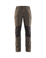 Front view of Blaklader 7153 Women's Stretch Panel Service Pants in a narrow ergonomic fit with elastic waist.
